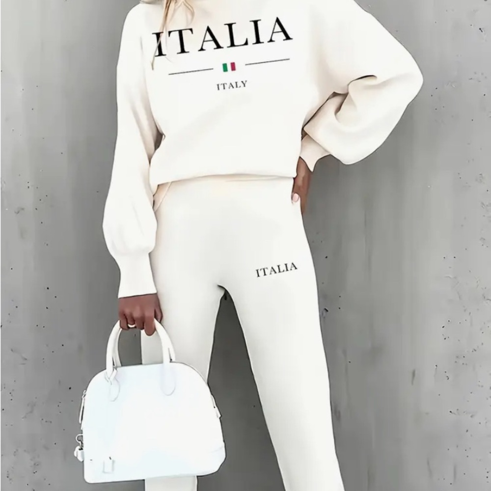 Italina Women's Cream Pants & Jumpsuit Set